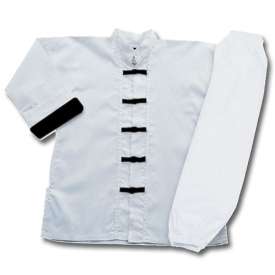 Alternative view of Student Kung Fu White uniform for training