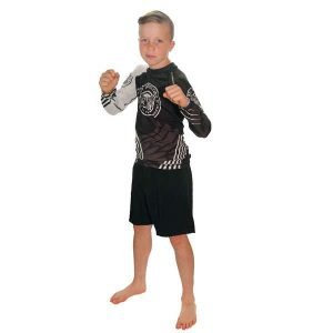 BJJ Rash Guard Long Sleeves BJJ Addiction Compression Top BLK/WHT