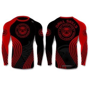BJJ Addiction Rash Guard Long Sleeves RED/BLK - Image 3
