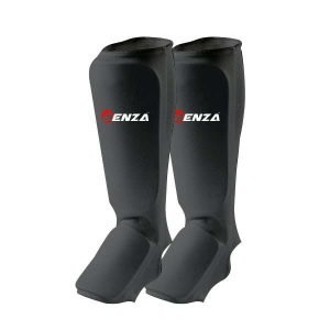 Cotton Shin Pads with instep for karate, taekwondo, judo Black