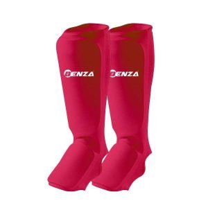 Cotton Shin Pads with instep for karate, taekwondo, judo Red