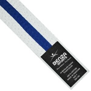 Alternative view of Karate Taekwondo belt White with Color Stripe