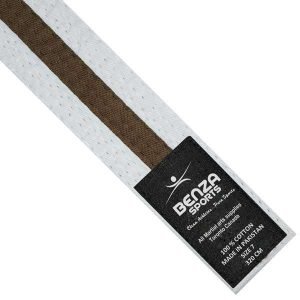 Karate Taekwondo belt White with Color Stripe - Image 3