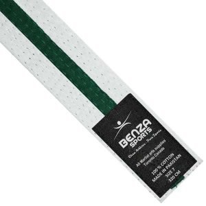 Karate Taekwondo belt White with Color Stripe - Image 4