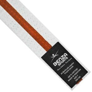 Karate Taekwondo belt White with Color Stripe - Image 5