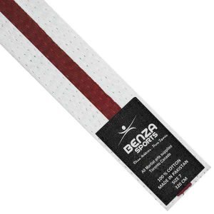 Karate Taekwondo belt White with Color Stripe - Image 7