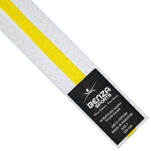 Karate Taekwondo belt White with Color Stripe - Image 8